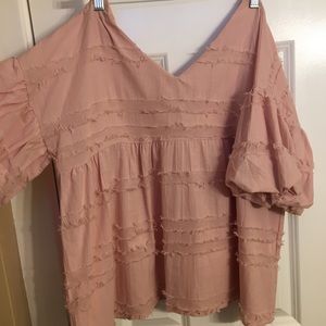 Pink flowy top